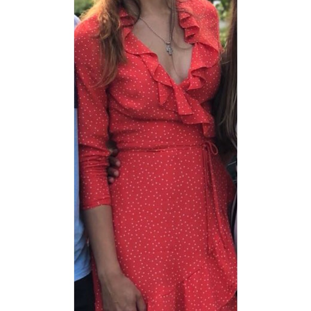 Red Ruffled Mini Dress - Picture 2 of 2